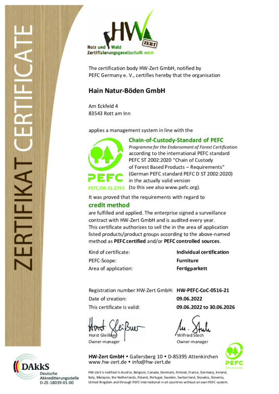 PEFC Certificate HAIN 2022.pdf